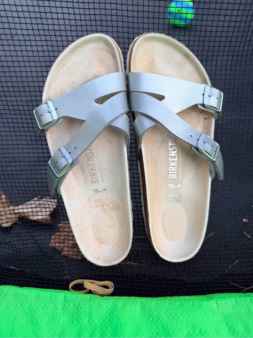 Birkenstock Women's Silver Cross-Strap Adjustable Sandals